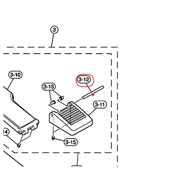 Hinge Rod (6) for Foot Pedal FP9500D / DFP9500C - YAMAHA U0604060