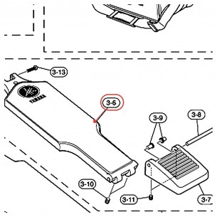 Footboard (G) for Foot Pedal FP9500D / DFP9500D - YAMAHA U0612310