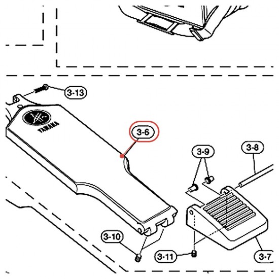 Semelle (G) pour pédale FP9500D / DFP9500D - YAMAHA U0612310