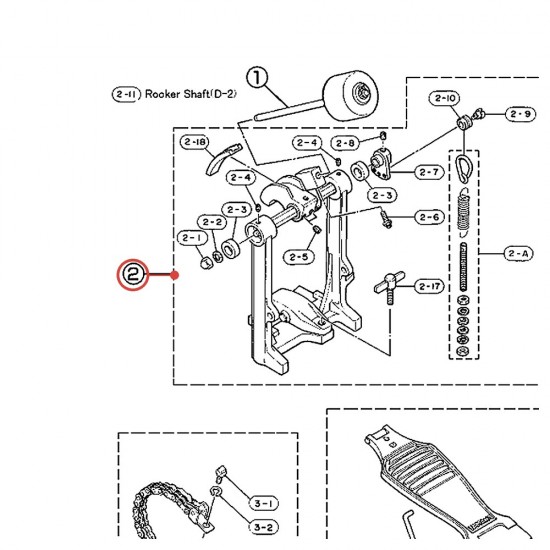 Spring Assembly for Foot Pedal FP510 / FP310 - YAMAHA U0620230