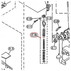 Ressort complet (N-2) pour pédale DFP700 / FP640 - YAMAHA U0620260