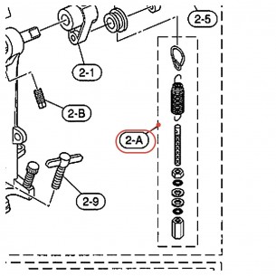 Ressort complet (D2) pour pédale DFP7210 / FP7210 - YAMAHA U0620280