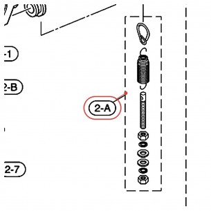 Spring (D2) Assembly for Foot Pedal FP6110A - YAMAHA U0620295