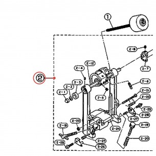 Complete Pedal Base Assembly (B) (2) for Foot Pedal FP820 - YAMAHA U0620550