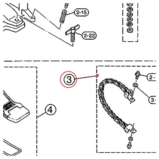 Chain 25 x 25LL Assembly for Foot Pedal FP750 / DFP700 - YAMAHA U0620680