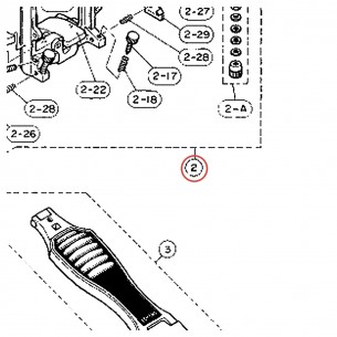 Embase de pédale complète (B) droite v6 pour double pédale DFP860S / DFP865S - YAMAHA U0620901