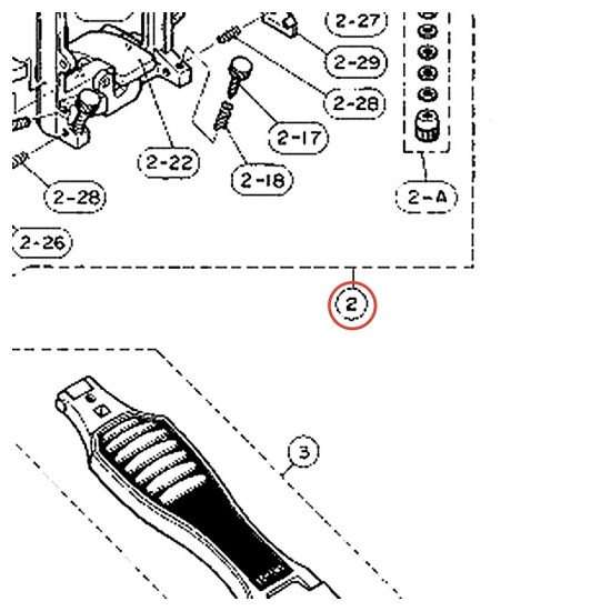 Complete Pedal Base Assembly (B) Right (6) for Double Pedal DFP860S / DFP865S - YAMAHA U0620901