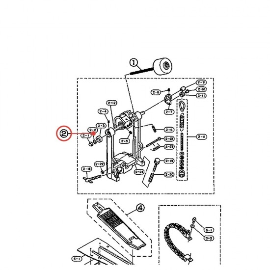 Rouleau de ressort rainuré (E) pour pédale FP720S - YAMAHA U0620970