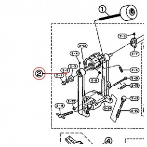 Embase de pédale complète (B) v4 pour pédale FP-720S - YAMAHA U0620980