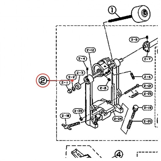 Embase de pédale complète (B) v4 pour pédale FP-720S - YAMAHA U0620980