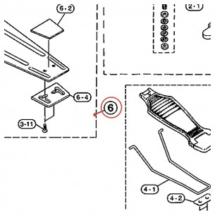 Pedal Base Plate Assembly for Double Foot Pedal DFP-700S - YAMAHA U0621480