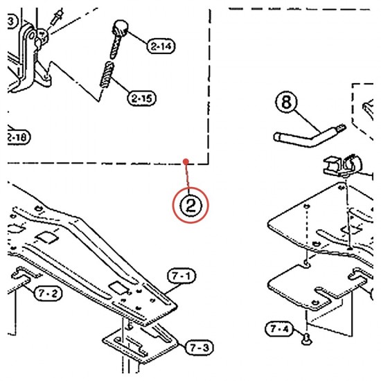 Complete Pedal Base Assembly (G) Left (2) for Double Foot Pedal DFP780 - YAMAHA U0621623