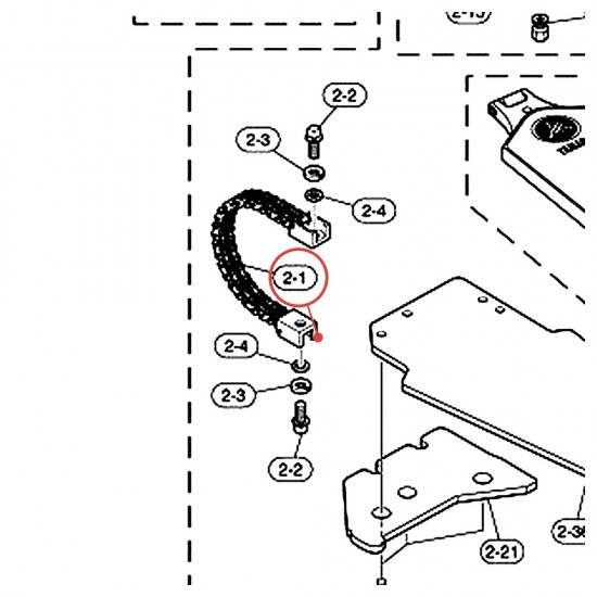 Chain 25-2 x 25LL (3) Assembly for Foot Pedal FP9500C / DFP9500C - YAMAHA U0621735