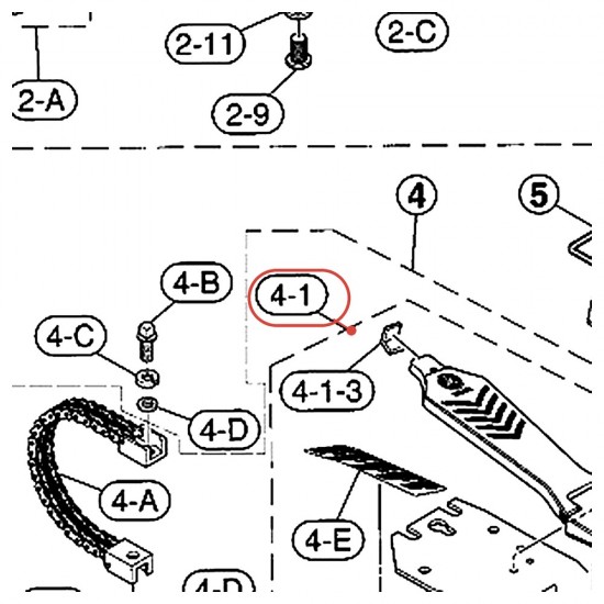 Footboard (E) (3) Assembly (2) for Double Pedal DFP9310 / DFP9310L / DFP9310S - YAMAHA U0621763