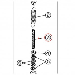 Vis de réglage de ressort pour pédale grosse caisse FP720 / DFP7210 / DFP750 - YAMAHA U0623490
