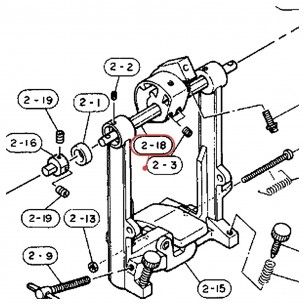 Axe de basculeur (B-3) pour double pédale gaucher DFP755L - YAMAHA U0623880
