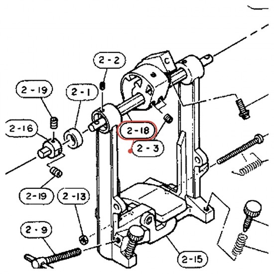 Axe de basculeur (B-3) pour double pédale gaucher DFP755L - YAMAHA U0623880