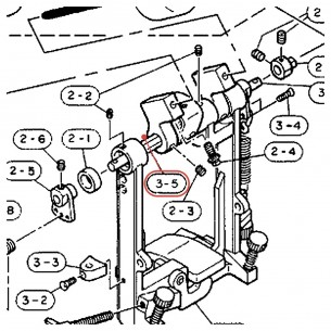 Axe de basculeur séparé (1)L pour double pédale gaucher DFP755L / DFP750L - YAMAHA U0623890