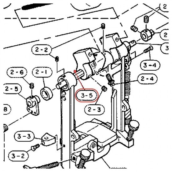 Double Pedal Separate Rocker Shaft (1)L - DFP755L / DFP750L Left-Handed - YAMAHA U0623890