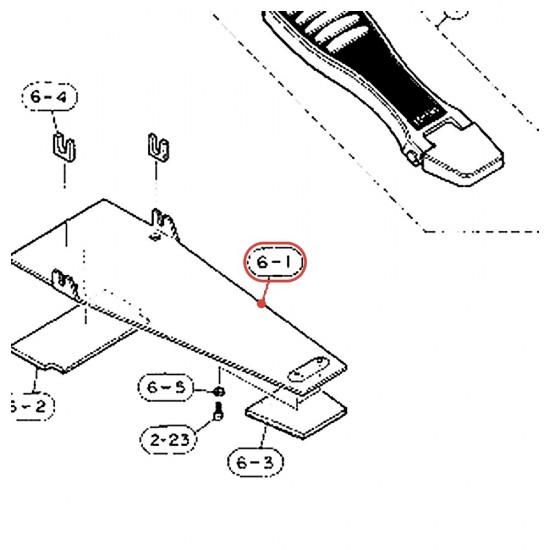 Plaque de base (3) de pédale grosse caisse FP820 / DFP860 / DFP865 - YAMAHA U0623980