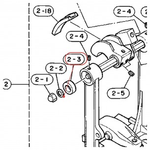 Bass Drum Pedal Frame Ring 22 mm - FP735A / DFP700 / DFP770 - YAMAHA U0624050