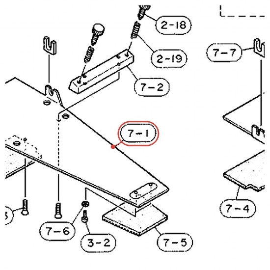 Plaque de base (4) pour double pédale DFP860 / DFP860L / DFP865 - YAMAHA U0624100