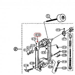 Axe de basculeur (E-4) pour pédale grosse caisse FP720S - YAMAHA U0624220