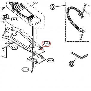 Double Pedal Base Plate (6) - DFP870 / DFP770 / DFP780 - YAMAHA U0624290