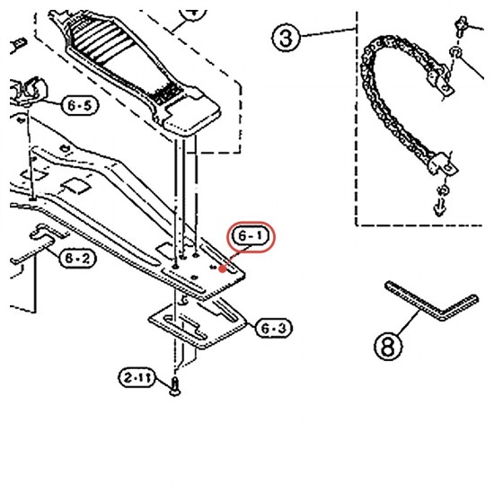 Double Pedal Base Plate (6) - DFP870 / DFP770 / DFP780 - YAMAHA U0624290