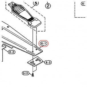 Caoutchouc de base (7) pour double pédale DFP700 - YAMAHA U0624440