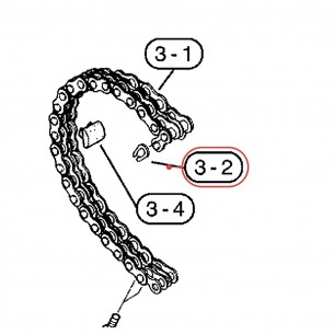 Attache de chaîne double W pour pédale DFP870 / FP840 - YAMAHA U0625190