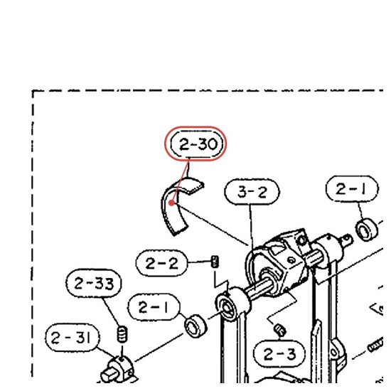 Feutre de chaîne pour double pédale DFP860 / DFP865 - YAMAHA U0628160