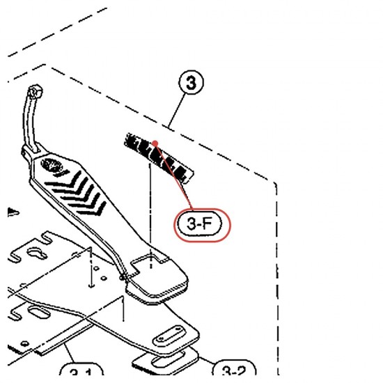 Double Pedal Base Plate Sticker Right - DFP9410 / DFP9310 - YAMAHA U0628530