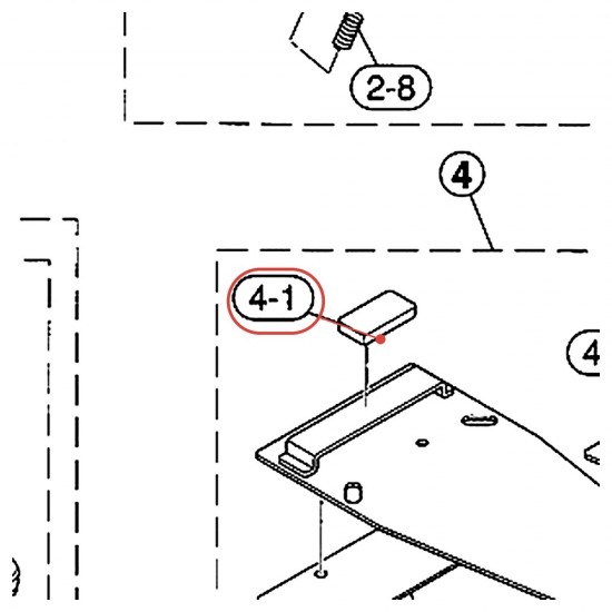 Double Pedal Base Plate Holder Sheet (2) - DFP8110S / DFP7210S - YAMAHA U0628550