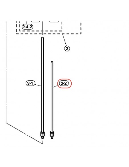 Hi-Hat Upper Pull Rod Extender D v2 Short (S) - HS1200 - YAMAHA U0631435