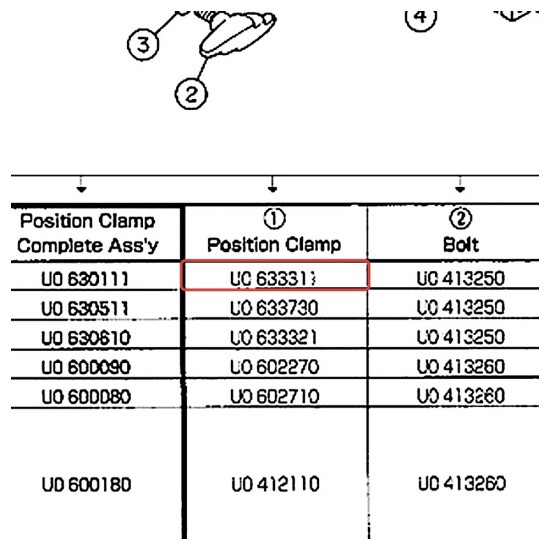 Clamp de positionnement (bague mémoire) - YAMAHA U0633311