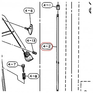 Rallonge de tige inférieure A-3 pour pédale charleston HS730 / HS830 - YAMAHA U0633390