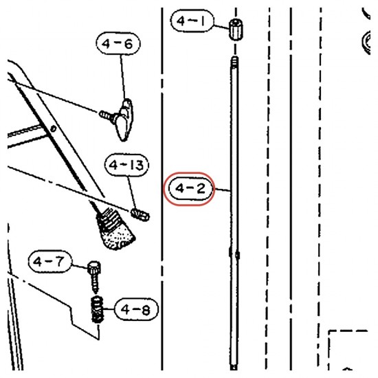 Hi-Hat Lower Pull Rod Extender A-3 - HS730 / HS830 - YAMAHA U0633390