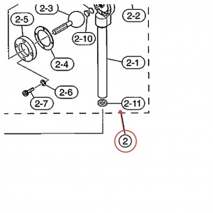 Tube supérieur complet Ø22,2 pour stand caisse claire SS940 - YAMAHA U0640130