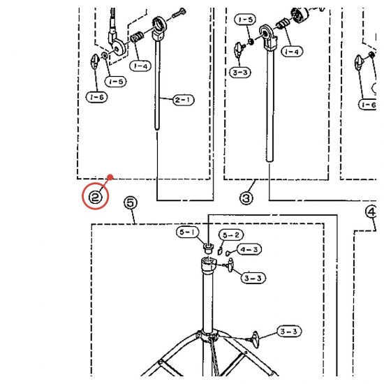 Perche stand cymbale 10 v2 CS655 - YAMAHA U0651387