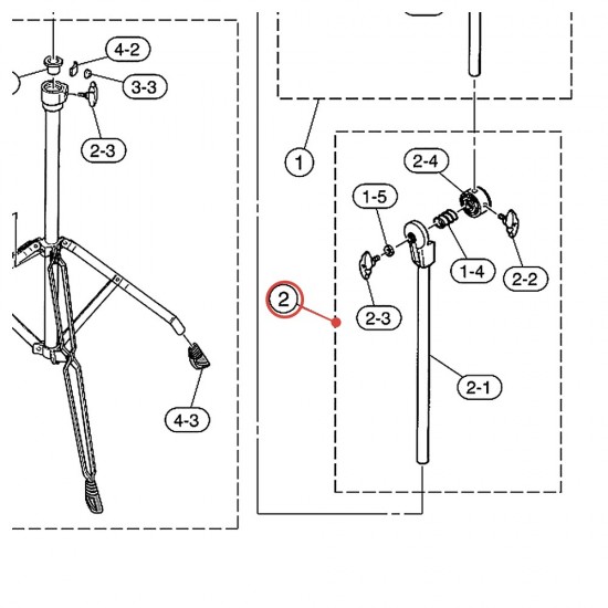 Cymbal Stand Upper Tube 16 x 490 CS665A - YAMAHA U0654501