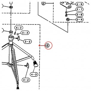 Piètement complet stand de tom 28,6 x 325 WS950/955 - YAMAHA U0670640
