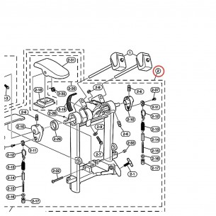 Double Pedal Frame (J) Right Assembly v2 DFP9500C - YAMAHA U0680950