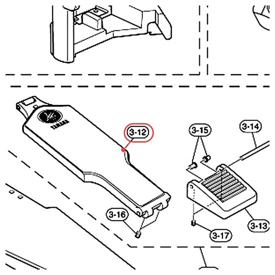 Pedal Footboard (G) Sub-Assembly FP9500C DFP9500C - YAMAHA U0681150