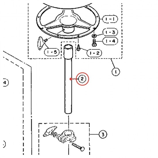 Drum Throne Upper Tube Section Assembly 25.4 x 330 DS-930 - YAMAHA U0720730