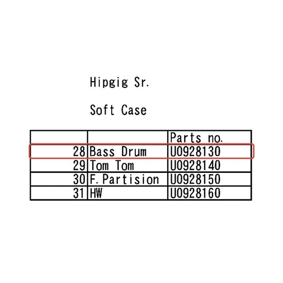 HipGig SR Bass Drum Nylon Soft Case - YAMAHA U0928130