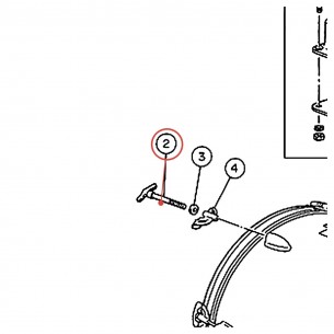 DP-22A Bass Drum Rim Tension Rod L-116 - YAMAHA U0963015