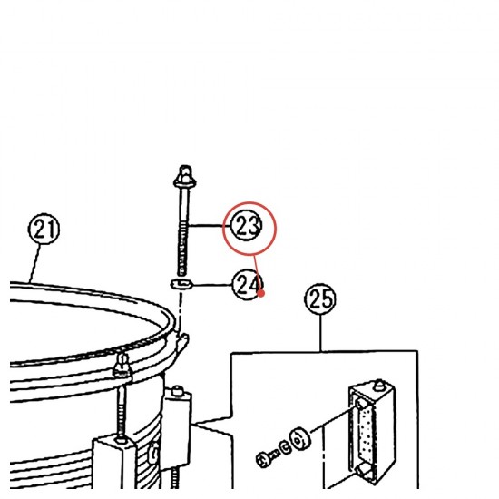 DP-22A Rim Tension Rod L-60 - YAMAHA U0963045