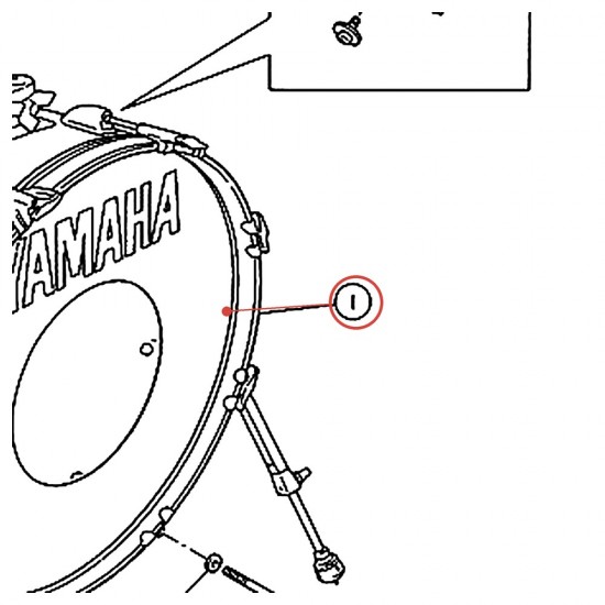 DP-22R2 Bass Drum Hoop 22" Black (BL) - YAMAHA U0963075