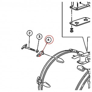 DP Bass Drum Rim Tension Claw Hook (T-1) - YAMAHA U0963140